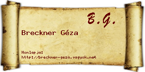Breckner Géza névjegykártya
